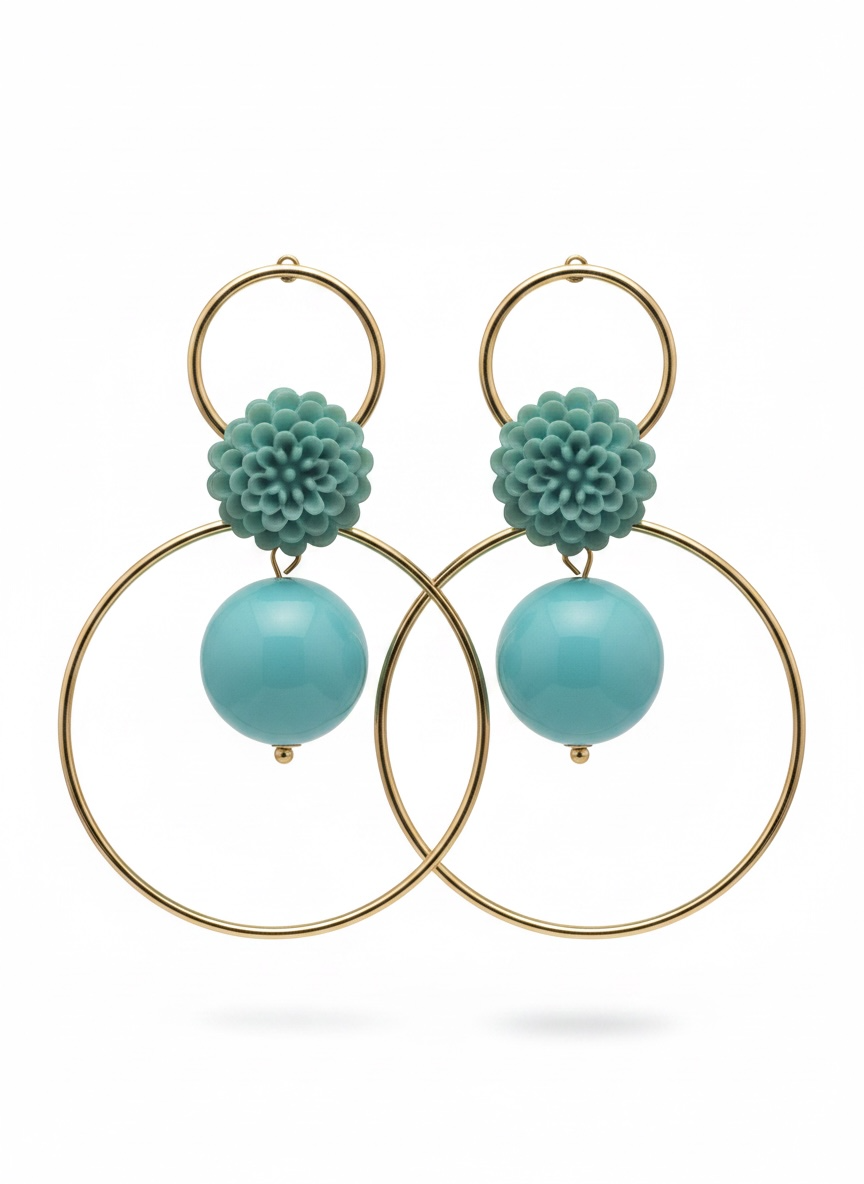 Aros Coral Turquesa