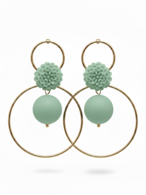 Aros Coral Verde Agua Pastel