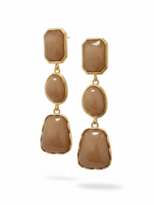 Pendientes Emperatriz Beige Tostado