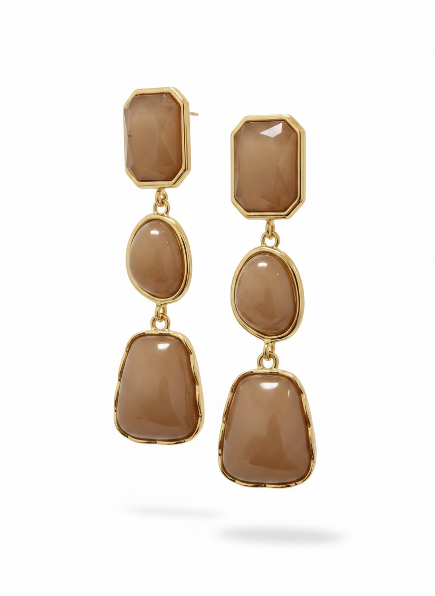 Pendientes Emperatriz Beige Tostado