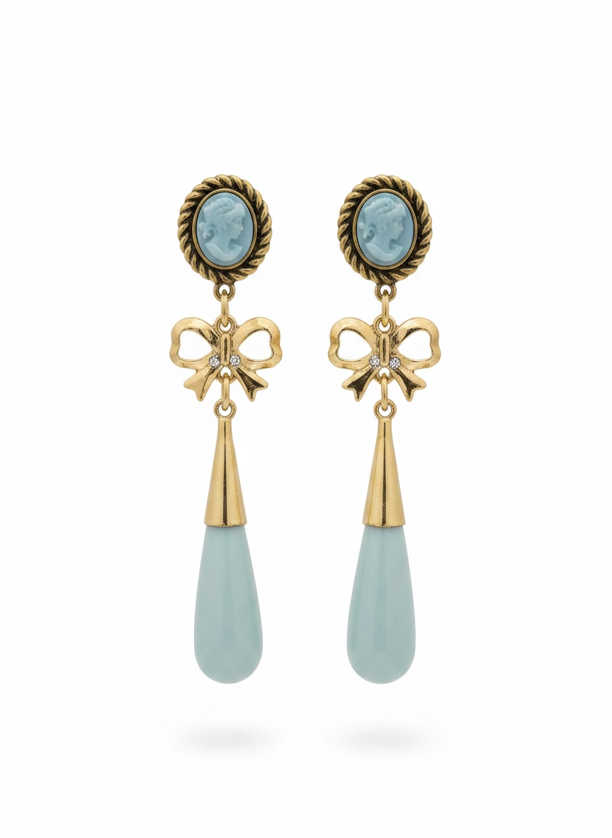Pendientes Triana Verde Agua Pastel