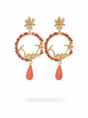 Pendientes Reina Flamenca Coral
