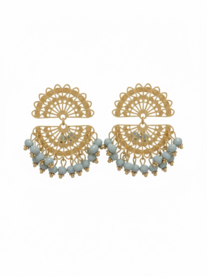 Pendientes Abanico Pequeño Verde Agua Pastel
