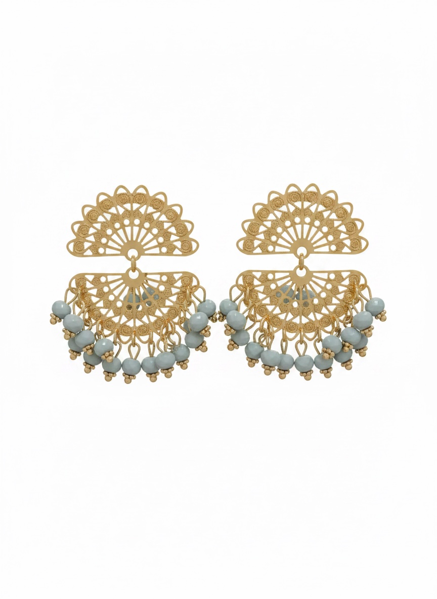 Pendientes Abanico Pequeño Verde Agua Pastel