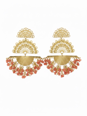Pendientes Mediano Abanico Coral