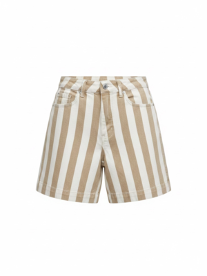 Bermudas Rayas Taupe y Blanca