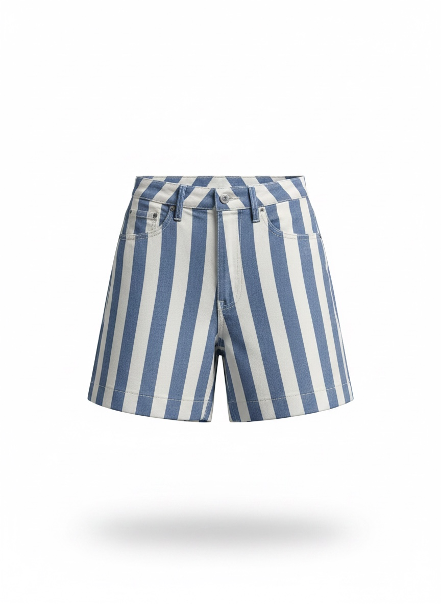 Bermudas Rayas Azul y Blanco