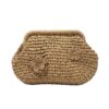Bolso Rafia Flor Marrón