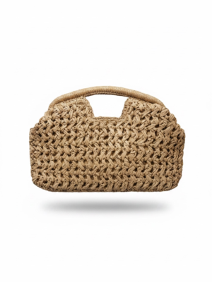 Bolso Rafia Trenzada Marrón