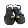 Sandalia Negras Detall Dorado Dedo