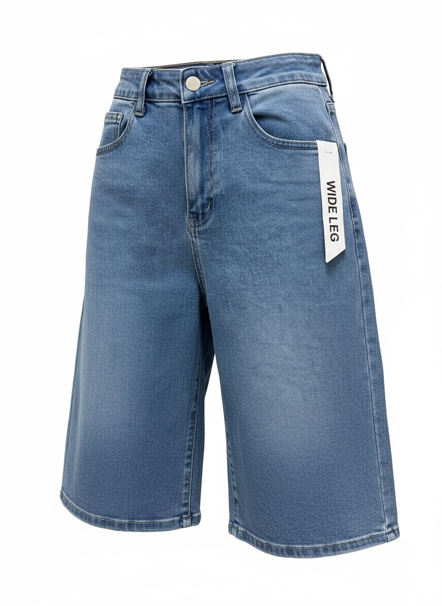 Bermudas Demin Wide Leg