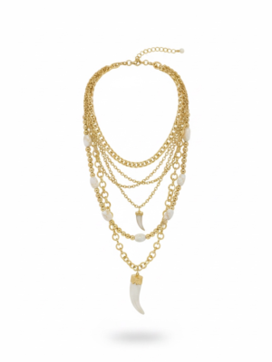 Collar Cuernos Blanco con Vetas