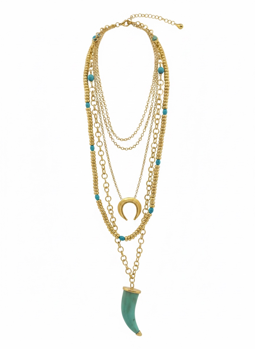 Collar Cuerno Verde Agua
