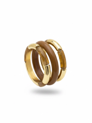 Conjunto de Pulseras Marrón Caramelo