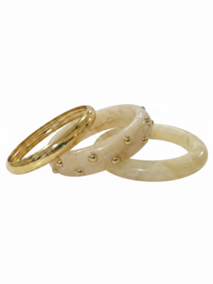 Conjunto de Pulseras Tachas Nácar