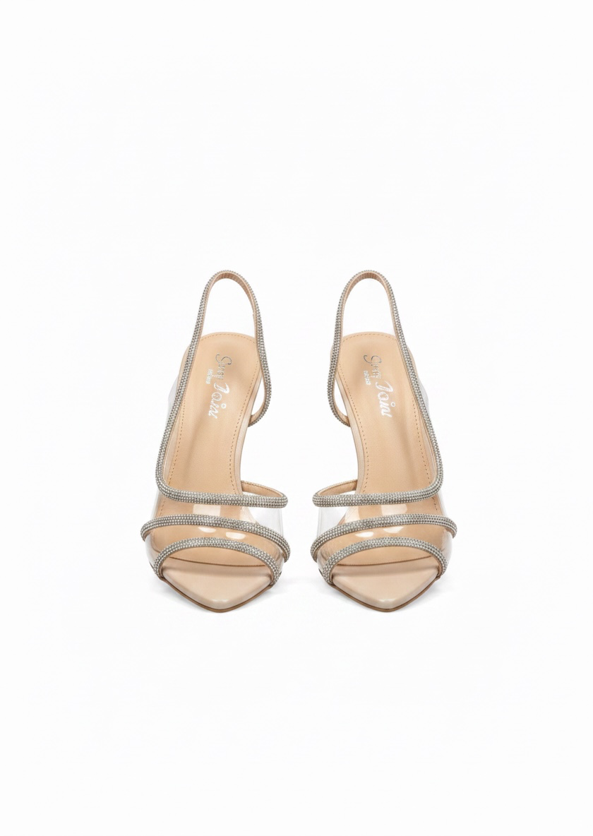 Sandalia Stiletto Tacón Brillo
