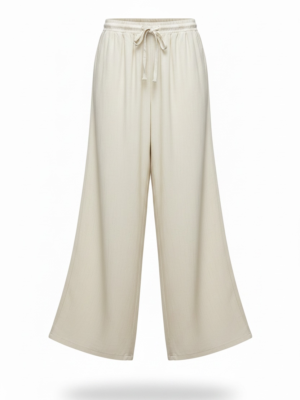Pantalón Bambula Corte Ancho Beige