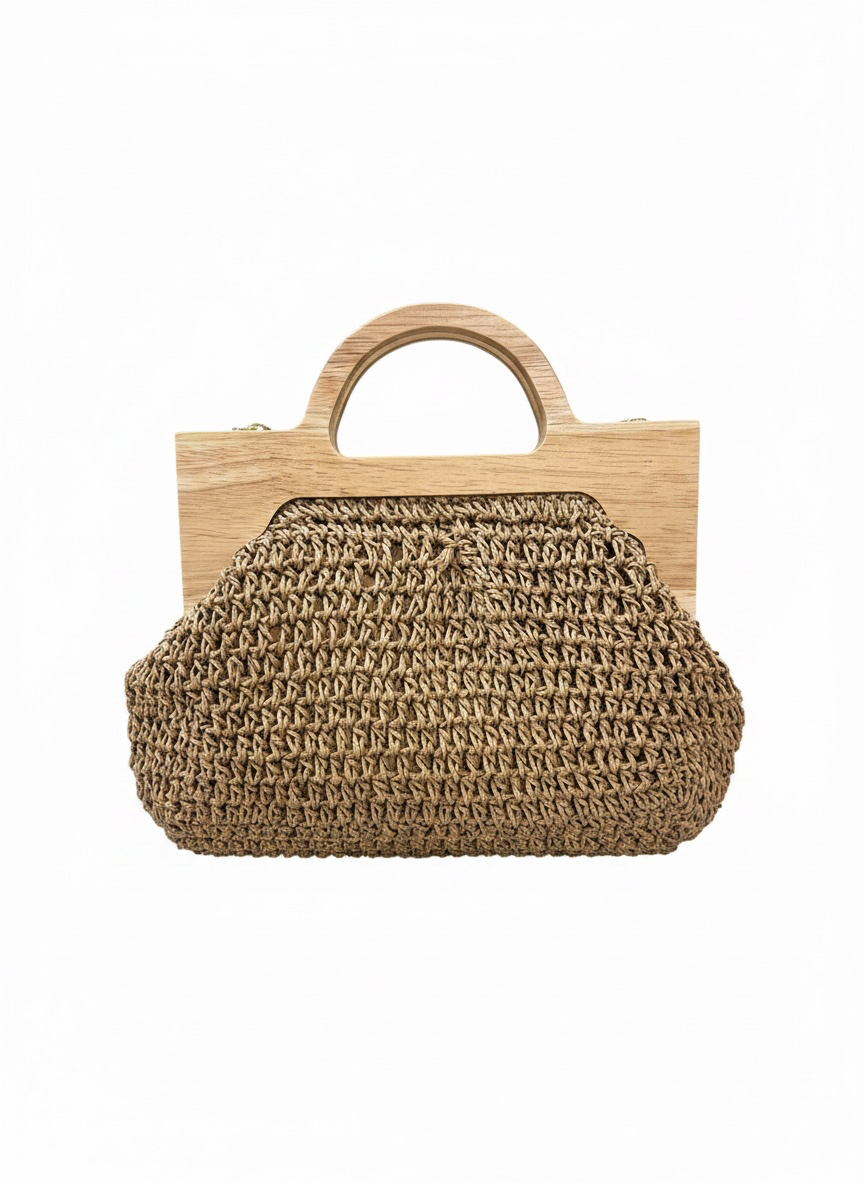 Bolso Rafia Madera