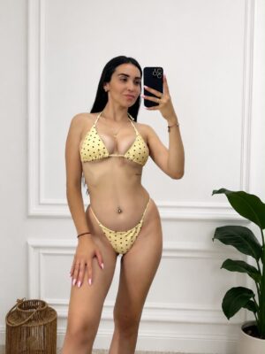 Bikini Lunares Amarillo y Negro