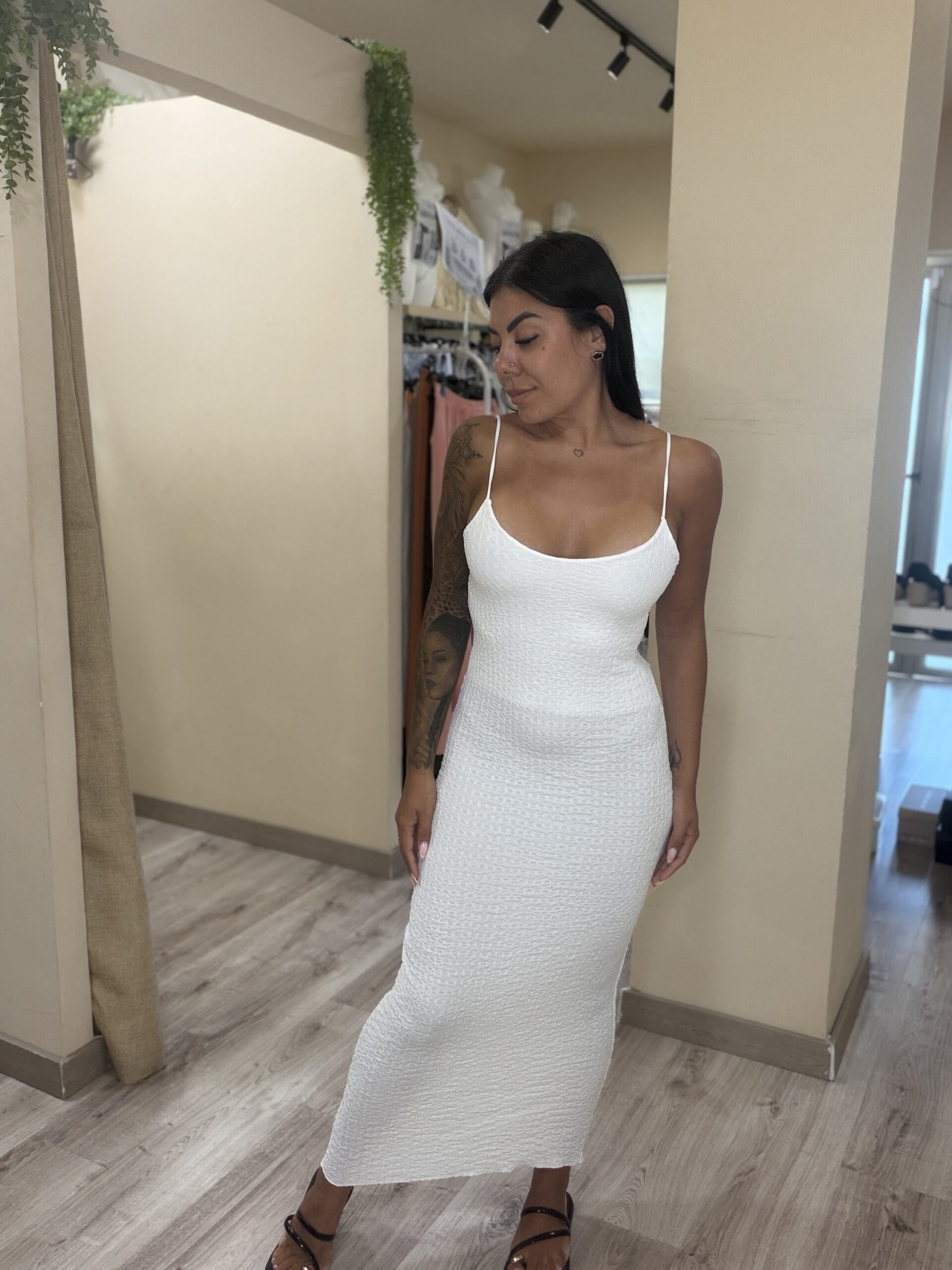 Vestido Brocado Tirante - Imagen 8