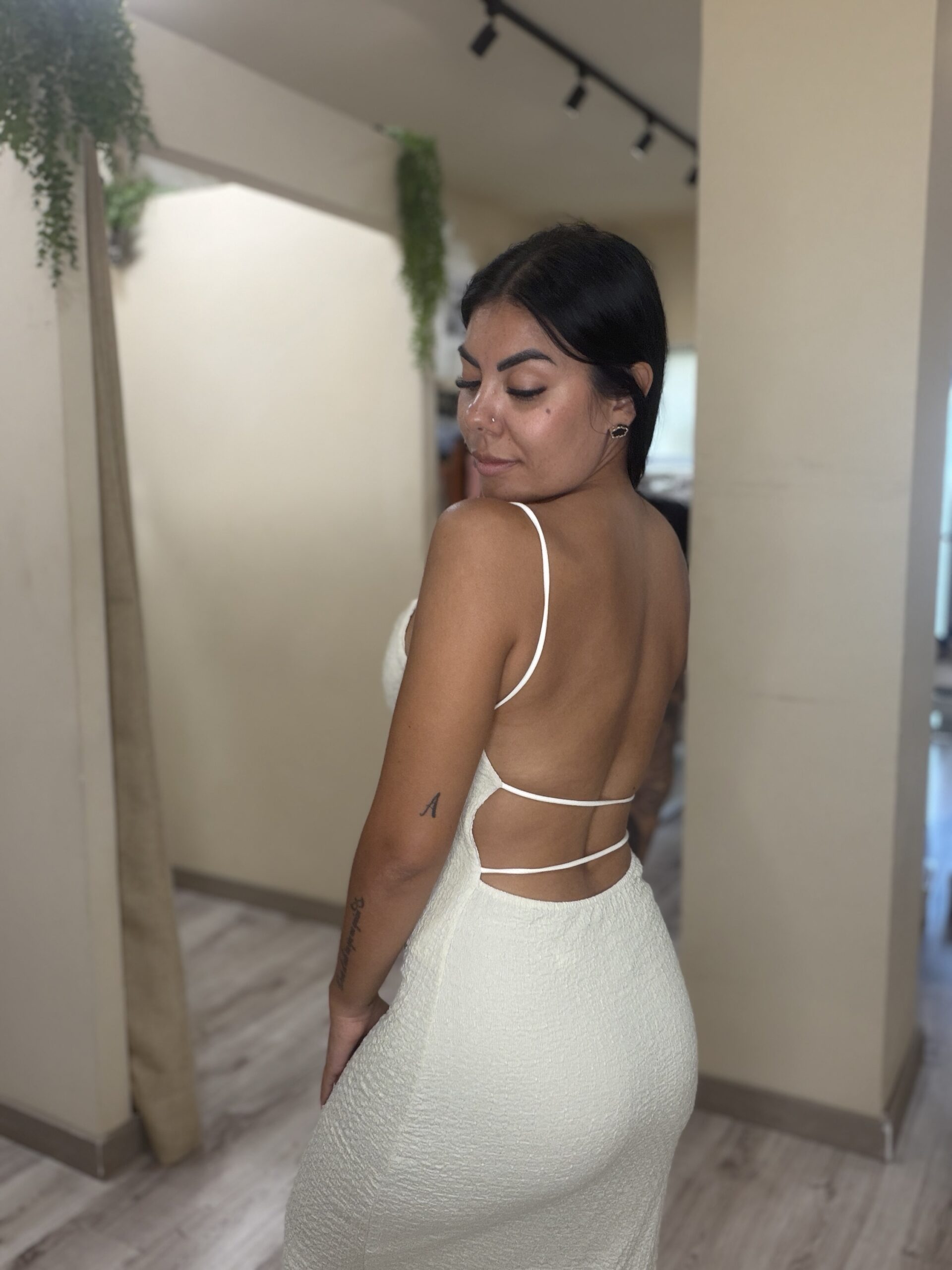 Vestido Brocado Tirante - Imagen 3