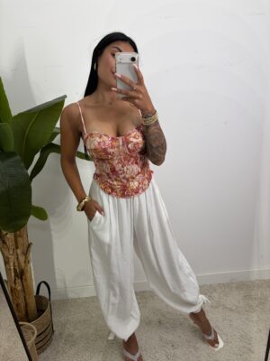 Top Corset Romántico Rosa