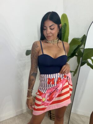 Alternative view of Falda Corta Lazada Estampado Langosta