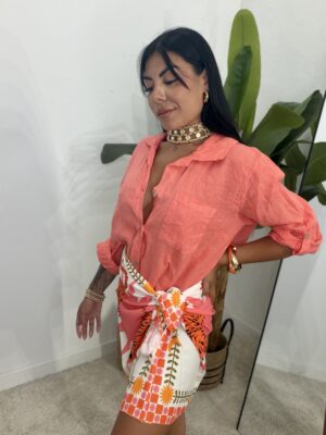 Camisa Lino Coral