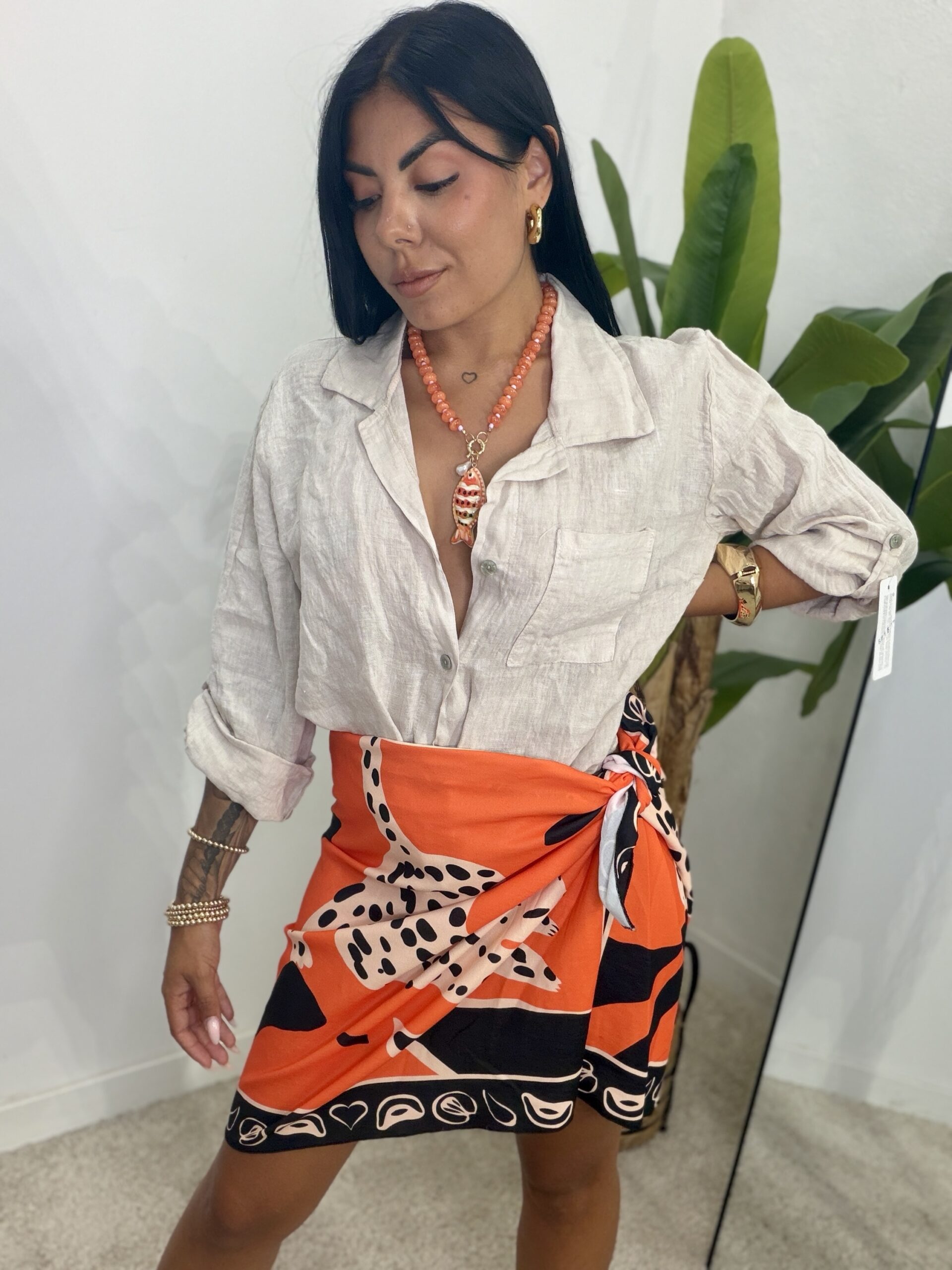Camisa Lino Beige