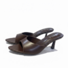 Mules Cuero Sintético Chocolate