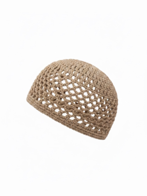 Gorro Casquete Crochet Taupe