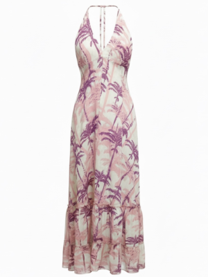 Vestido Palmeras Malva