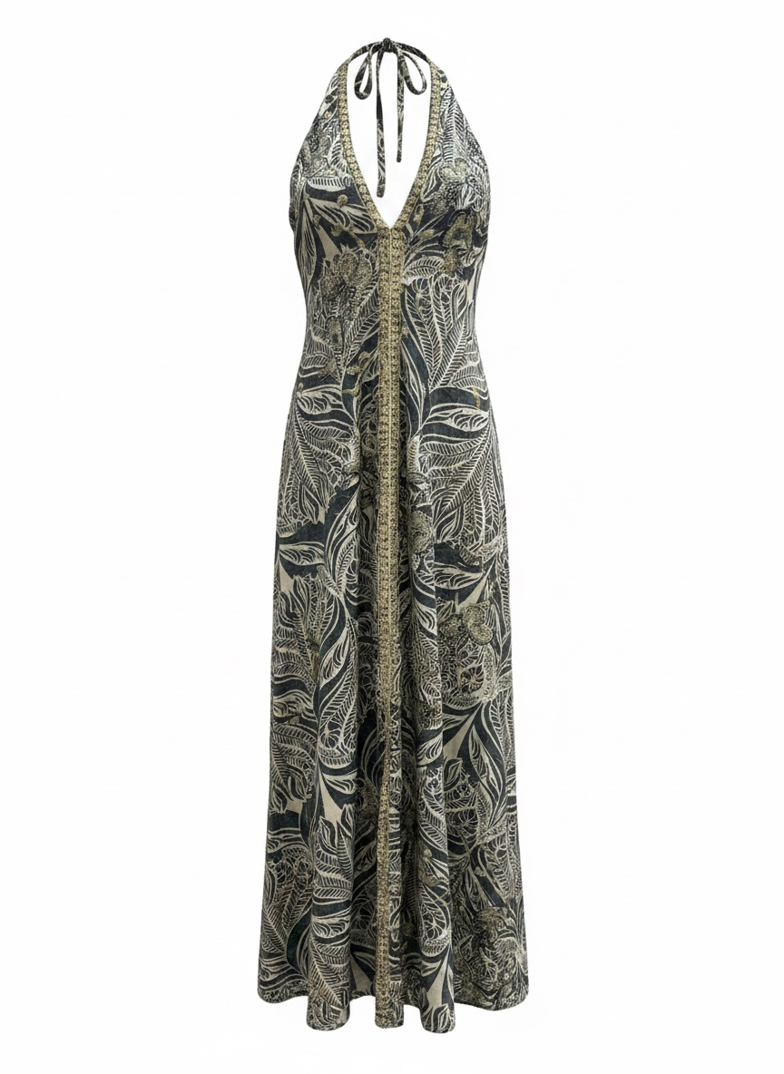 Vestido Indio lentejuelas Azul Grisáceo