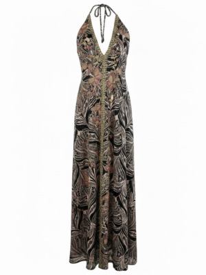 Vestido indio Lentejuelas Negro y Rosa