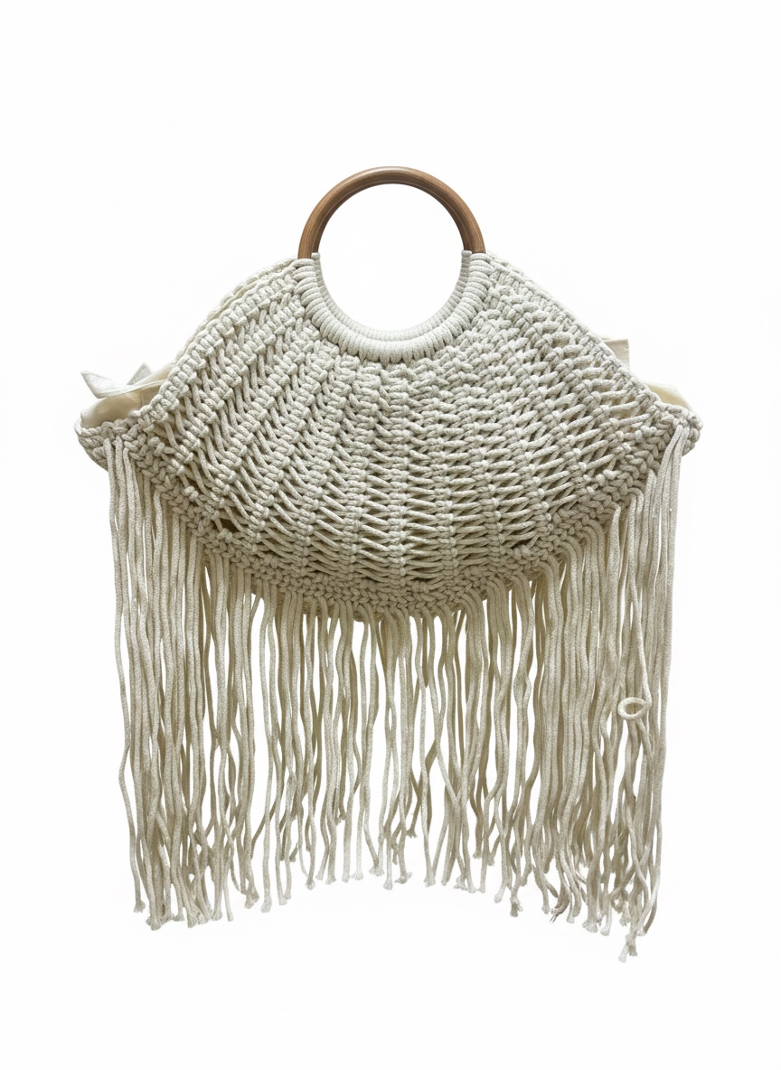 Bolso Macramé Crudo