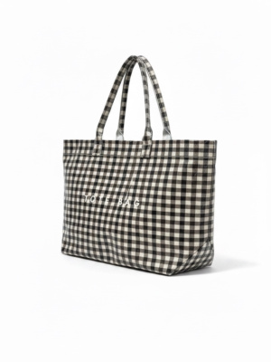 Bolso Tote Bag Cuadro Chocolate y Negro