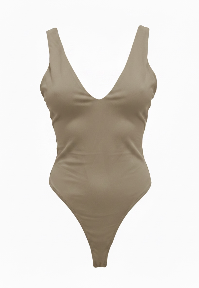 Body Escote V Taupe