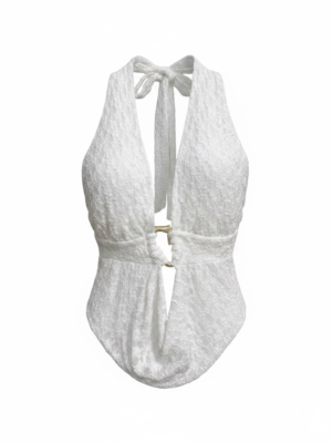 Top Encaje Detall Blanco