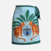 Falda Corta Lazada Estampado Azul/Verde y  Leopardos - Imagen 3