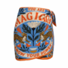 Falda Corta Lazada Estampado Naranja/Azul y Tigres - Imagen 2