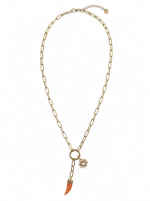 Collar Amuleto Solar Naranja