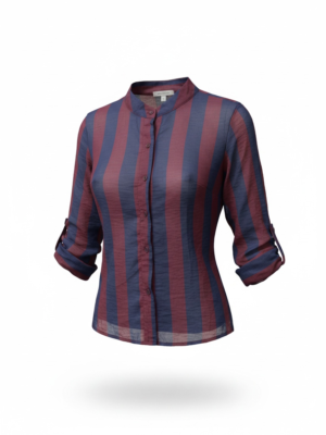 Camisa Rayas Burdeos y Azul Marino