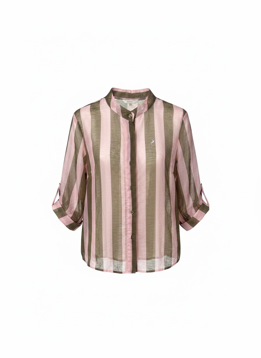 Camisa Rayas Rosa y Verde