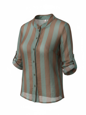 Camisa Rayas Marrón y Verde