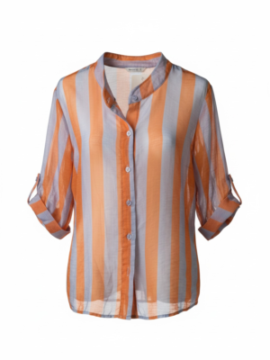 Camisa Rayas Lila y Naranja