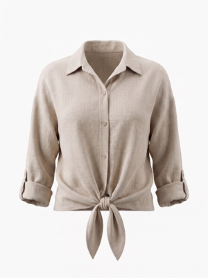 Camisa Nudo Beige
