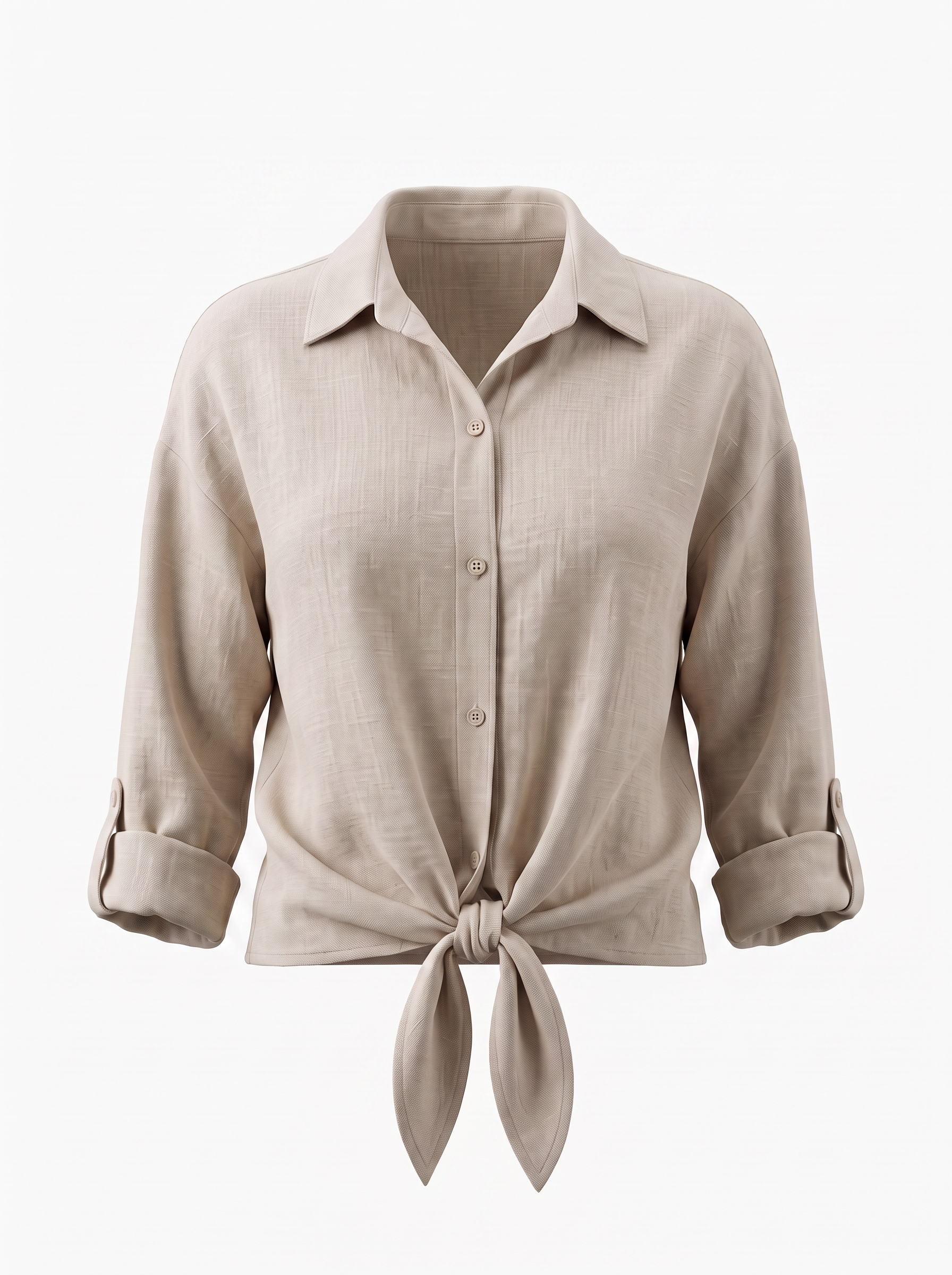 Camisa Nudo Beige