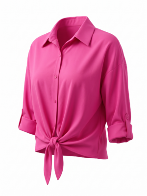 Camisa Nudo Rosa Fusia