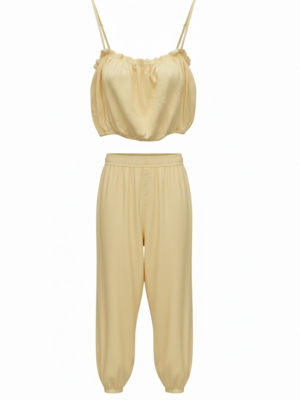 Conjunto Nácar Amarillo Pastel