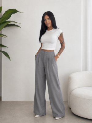 PREVENTA Pantalón Chándal Pliegues Gris